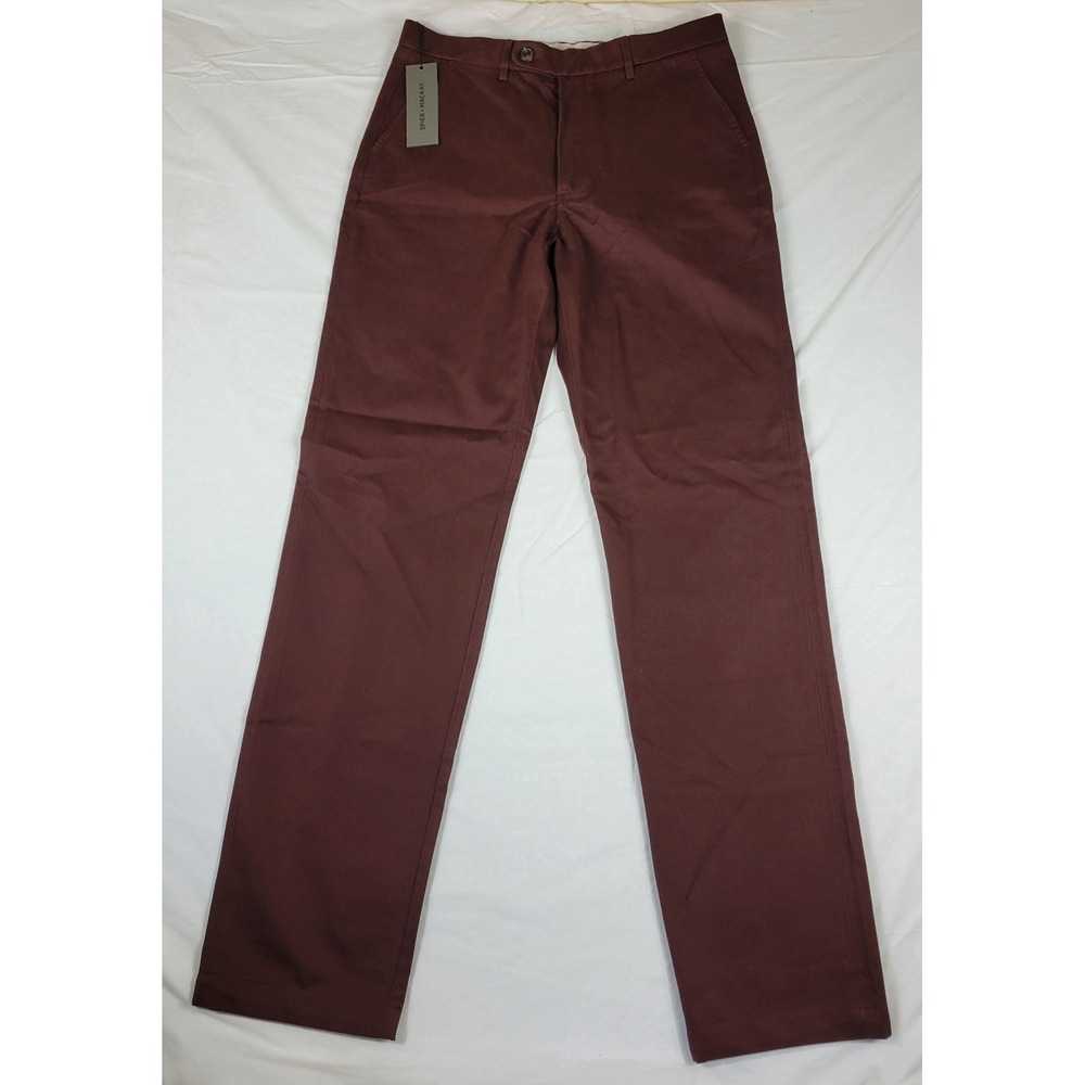 Spier & Mackay Mens Burgundy Chino High Rise Slim Fit Cotton Pants 34x34 NWT